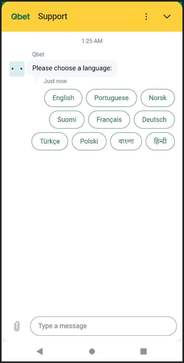 24/7 live chat ondersteuning beschikbaar bij Qbet