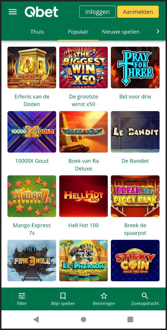 Populairste gokkasten bij Qbet